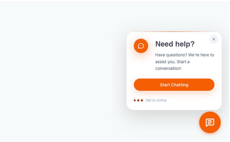 ConnectLoop chat widget appearing on the live Hostinger site